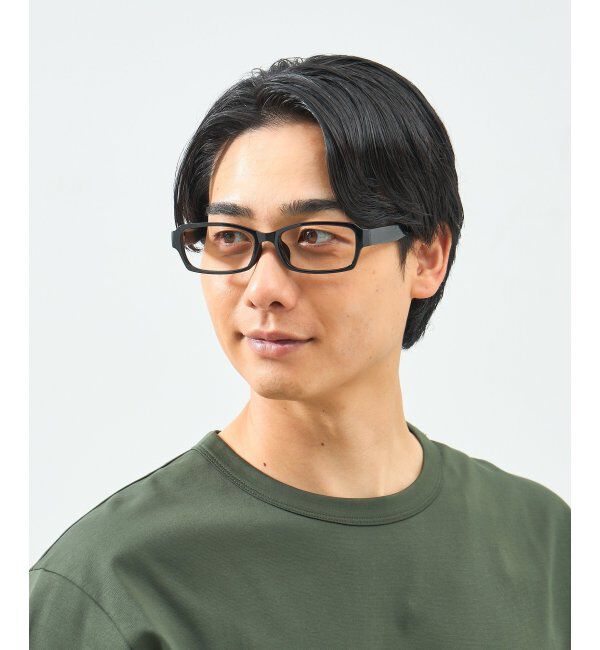  「スクエア型 メガネ 横長 | 軽量 | 伊達メガネ 度付きメガネ｜ユニセックス   レンズ交換券付」|メガネ|