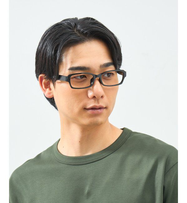  「スクエア型 メガネ 横長 | 軽量 | 伊達メガネ 度付きメガネ｜ユニセックス   レンズ交換券付」|メガネ|