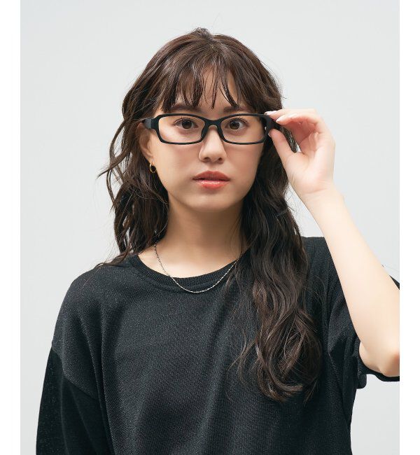  「スクエア型 メガネ 横長 | 軽量 | 伊達メガネ 度付きメガネ｜ユニセックス   レンズ交換券付」|メガネ|