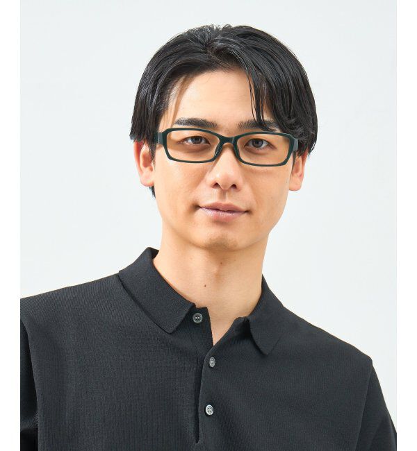  「スクエア型 メガネ 横長 | 軽量 | 伊達メガネ 度付きメガネ｜ユニセックス   レンズ交換券付」|メガネ|