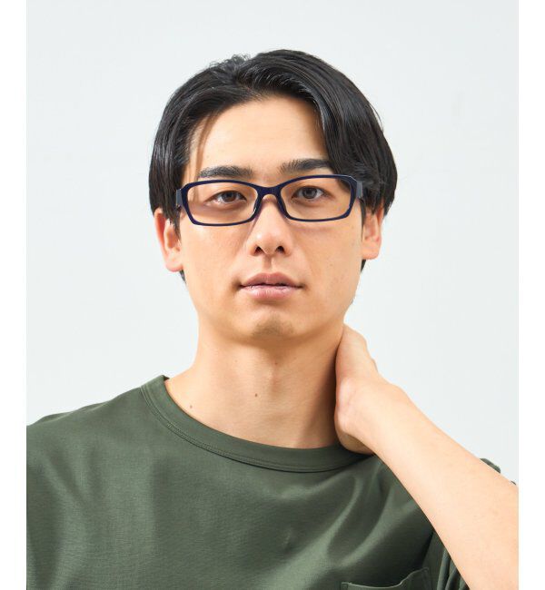  「スクエア型 メガネ 横長 | 軽量 | 伊達メガネ 度付きメガネ｜ユニセックス   レンズ交換券付」|メガネ|