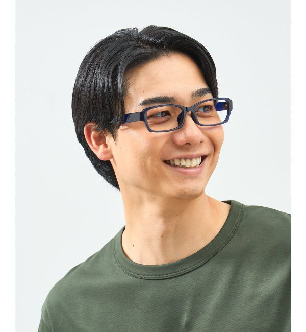  「スクエア型 メガネ 横長 | 軽量 | 伊達メガネ 度付きメガネ｜ユニセックス   レンズ交換券付」|メガネ|