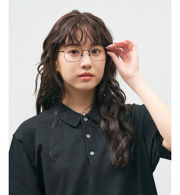  「ウェリントン型 メガネ 軽量｜メタルフレーム｜伊達メガネ 度付きメガネ｜大人可愛い  レンズ交換券付」|メガネ|ブラック