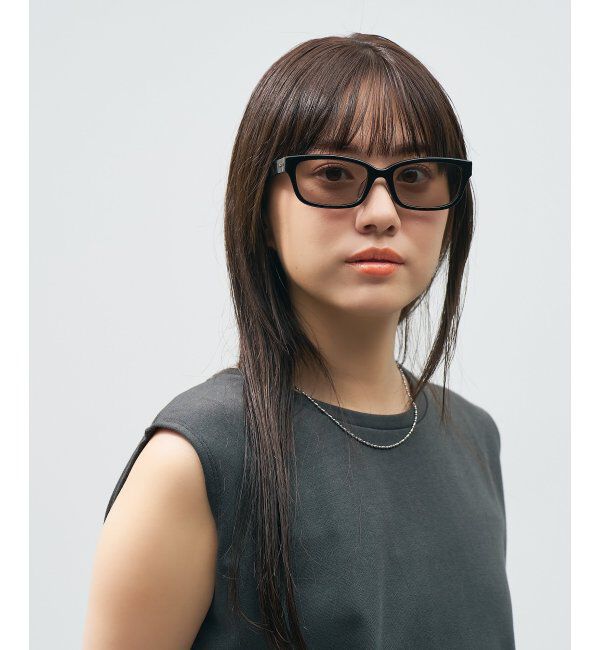  「【WEB 限定】Zoff｜takashi kumagai ウェリントン型 サングラス 横長フレーム｜紫外線対策 UVカット  」|サングラス|ブラック