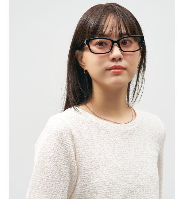  「【WEB 限定】Zoff｜takashi kumagai ウェリントン型 サングラス 横長フレーム｜紫外線対策 UVカット  」|サングラス|黒3