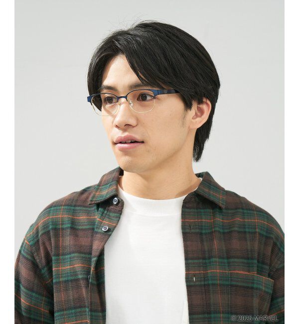  「MARVEL COLLECTION デッドプール & ウルヴァリン  メガネ | 伊達メガネ 度付き   レンズ交換券付」|メガネ|ネイビー2