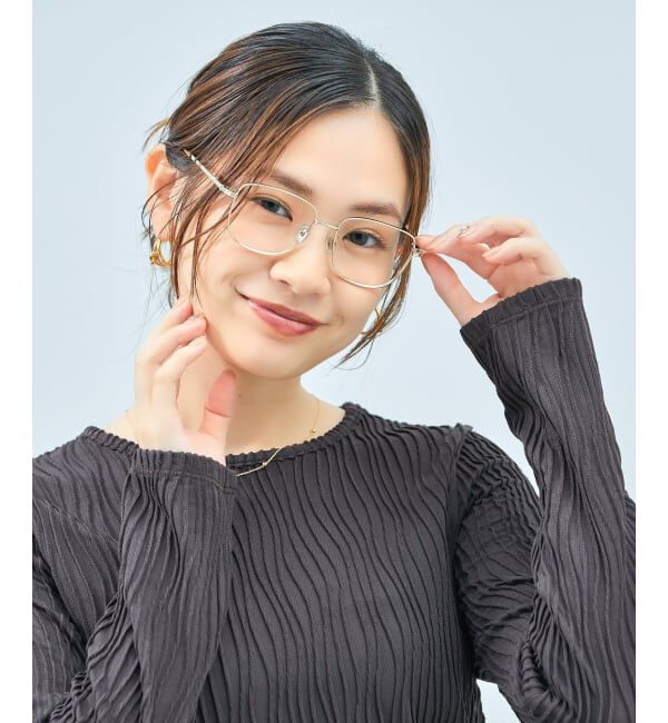  「Zoff｜CLASSIC メガネ | 四角 メタルフレーム グランパコア 伊達メガネ 度付き   レンズ交換券付」|メガネ|ゴールド