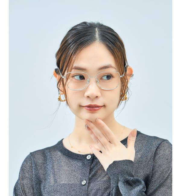  「Zoff｜CLASSIC メガネ | 四角 メタルフレーム グランパコア 伊達メガネ 度付き   レンズ交換券付」|メガネ|シルバー