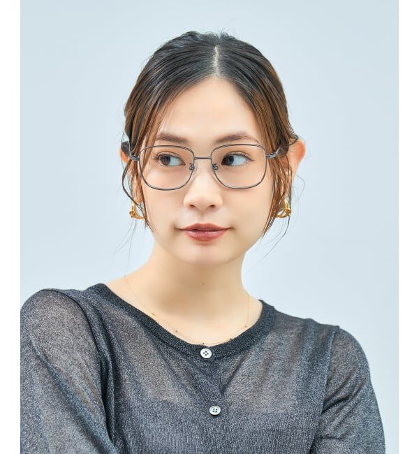  「Zoff｜CLASSIC メガネ | 四角 メタルフレーム グランパコア 伊達メガネ 度付き   レンズ交換券付」|メガネ|ブラウン