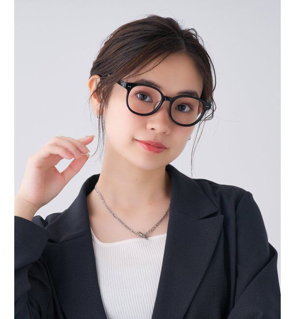  「 ボストン型 メガネ | 黒縁フレーム 伊達めがね 度付きユニセックス 読書  CLASSIC  レンズ交換券付」|メガネ|ブラック