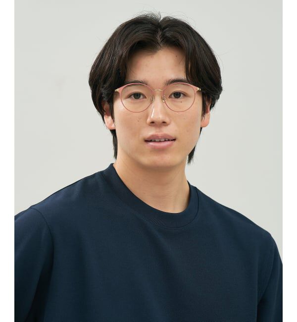  「ボストン型 メガネ | 中顔面短縮みえメガネ チタン 軽量 メタル 伊達 大人可愛い Zoff レンズ交換券付」|メガネ|