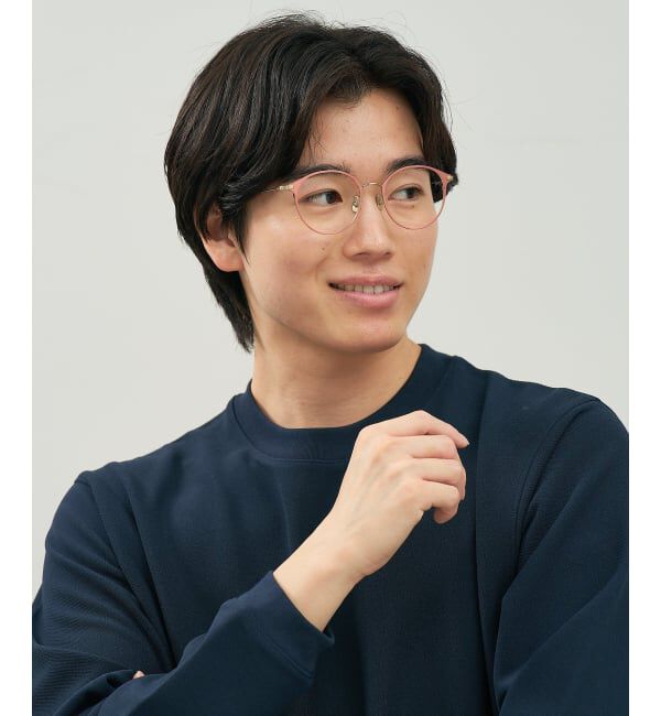  「ボストン型 メガネ | 中顔面短縮みえメガネ チタン 軽量 メタル 伊達 大人可愛い Zoff レンズ交換券付」|メガネ|