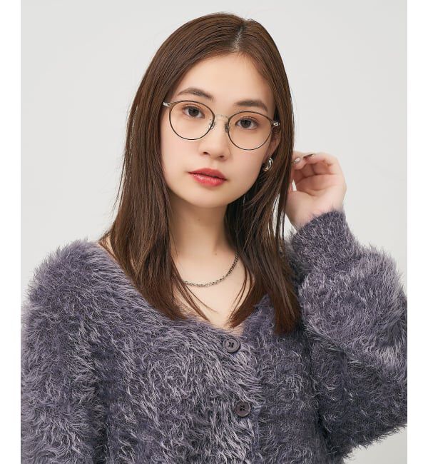  「ボストン型 メガネ | 中顔面短縮みえメガネ チタン 軽量 メタル 伊達 大人可愛い Zoff レンズ交換券付」|メガネ|