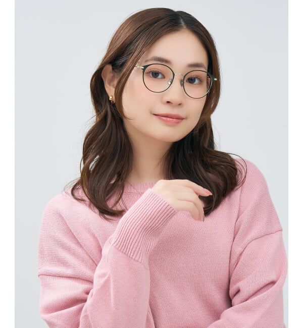  「ボストン型 メガネ | 中顔面短縮みえメガネ チタン 軽量 メタル 伊達 大人可愛い Zoff レンズ交換券付」|メガネ|