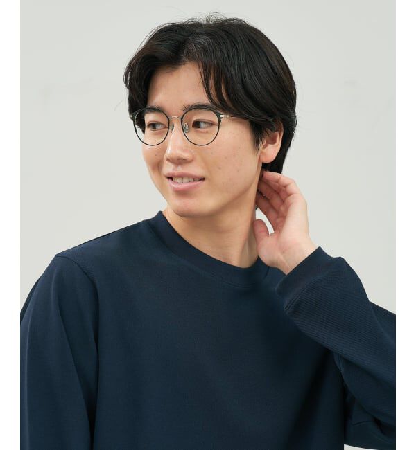  「ボストン型 メガネ | 中顔面短縮みえメガネ チタン 軽量 メタル 伊達 大人可愛い Zoff レンズ交換券付」|メガネ|