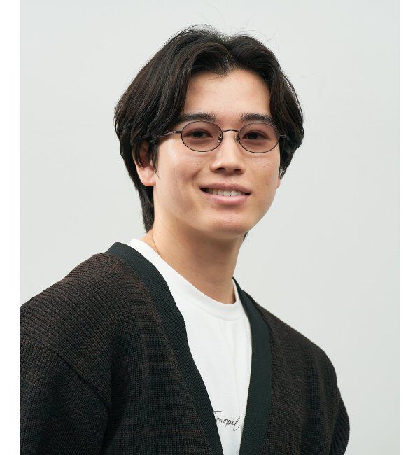  「SUNCUTGlasses/UV100%CUT オーバル型 サングラス [度無し専用] 横長 メタル 紫外線対策 UVカット」|サングラス|