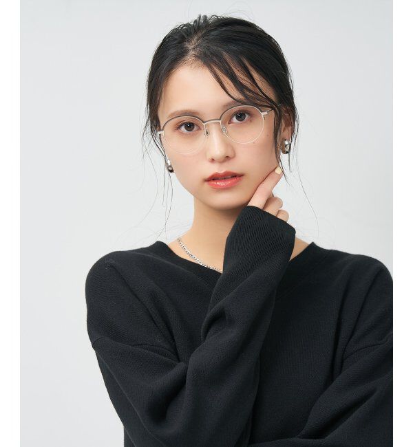  「ボストン型 メガネ | メタルフレーム 眼鏡 伊達メガネ 度付き 読書 CLASSIC レンズ交換券付」|メガネ|薄グレー