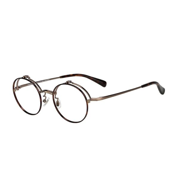  「丸型 跳ね上げ式メガネ（フリップアップ）眼鏡の上から 伊達めがね 度付き 度なし レンズ交換券付」|メガネ|