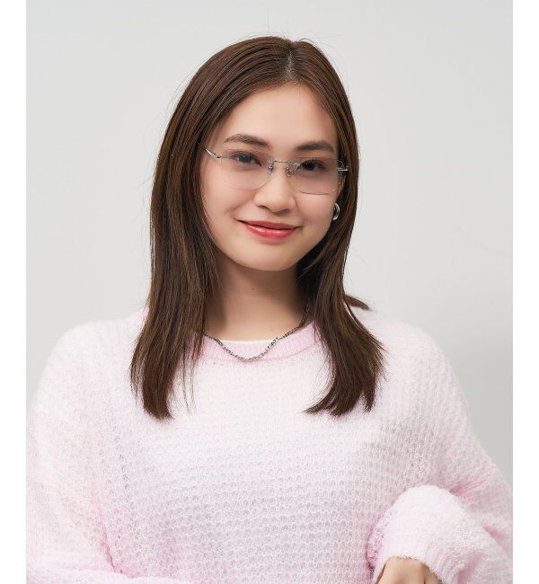  「SUNCUTGlasses/UV100%CUT リムレス サングラス | チタン [度無し専用] カラーレンズ 紫外線対策 UVカット」|サングラス|シルバー