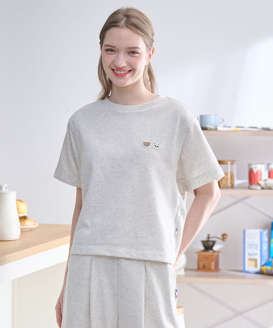 PAUL&JOE「ミニ裏毛プルオーバー」|ルームウェア|ホワイト