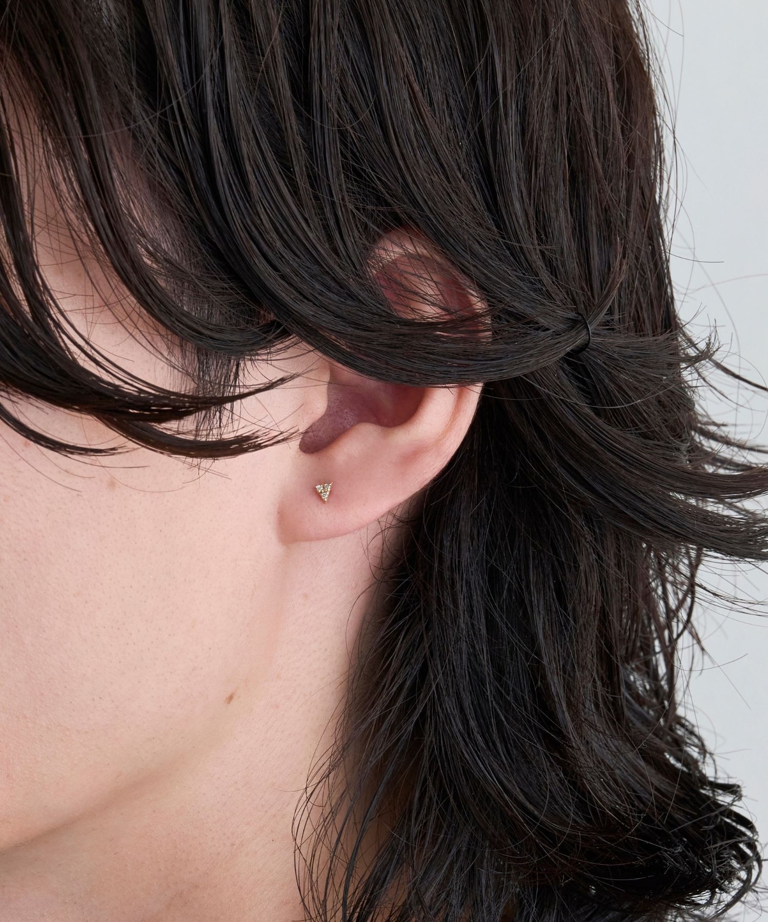 JUPITER「【K10】トライアングルダイヤモンドピアス」|ピアス|