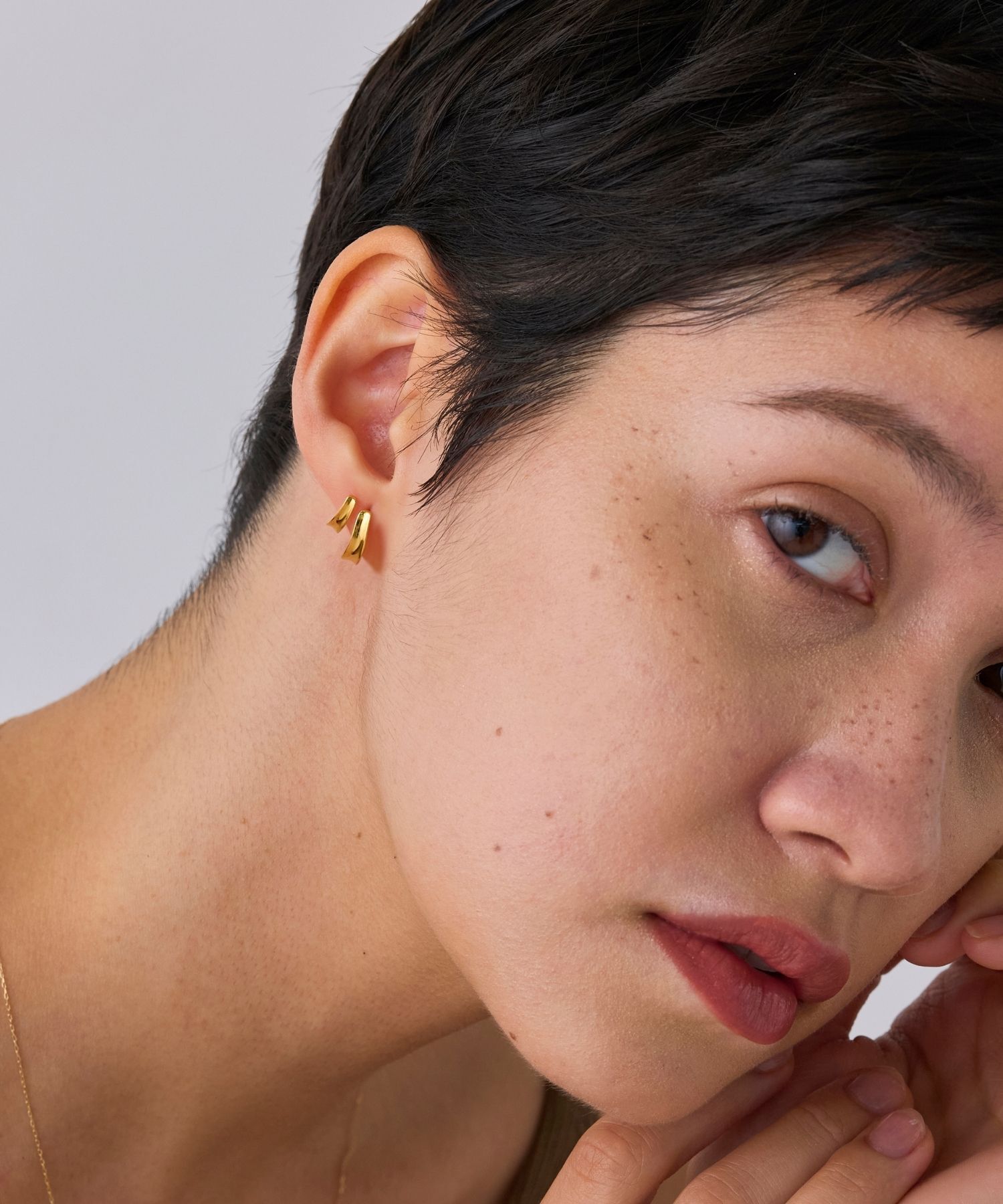 JUPITER「【SV】ダブルラインフープピアス/金属アレルギー対応」|ピアス|