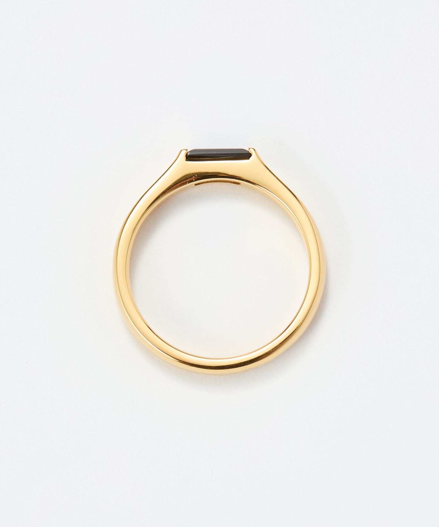 JUPITER「【SV】バケットカットオニキスミニマルリング/天然石/金属アレルギー対応　ゴールド」|リング|