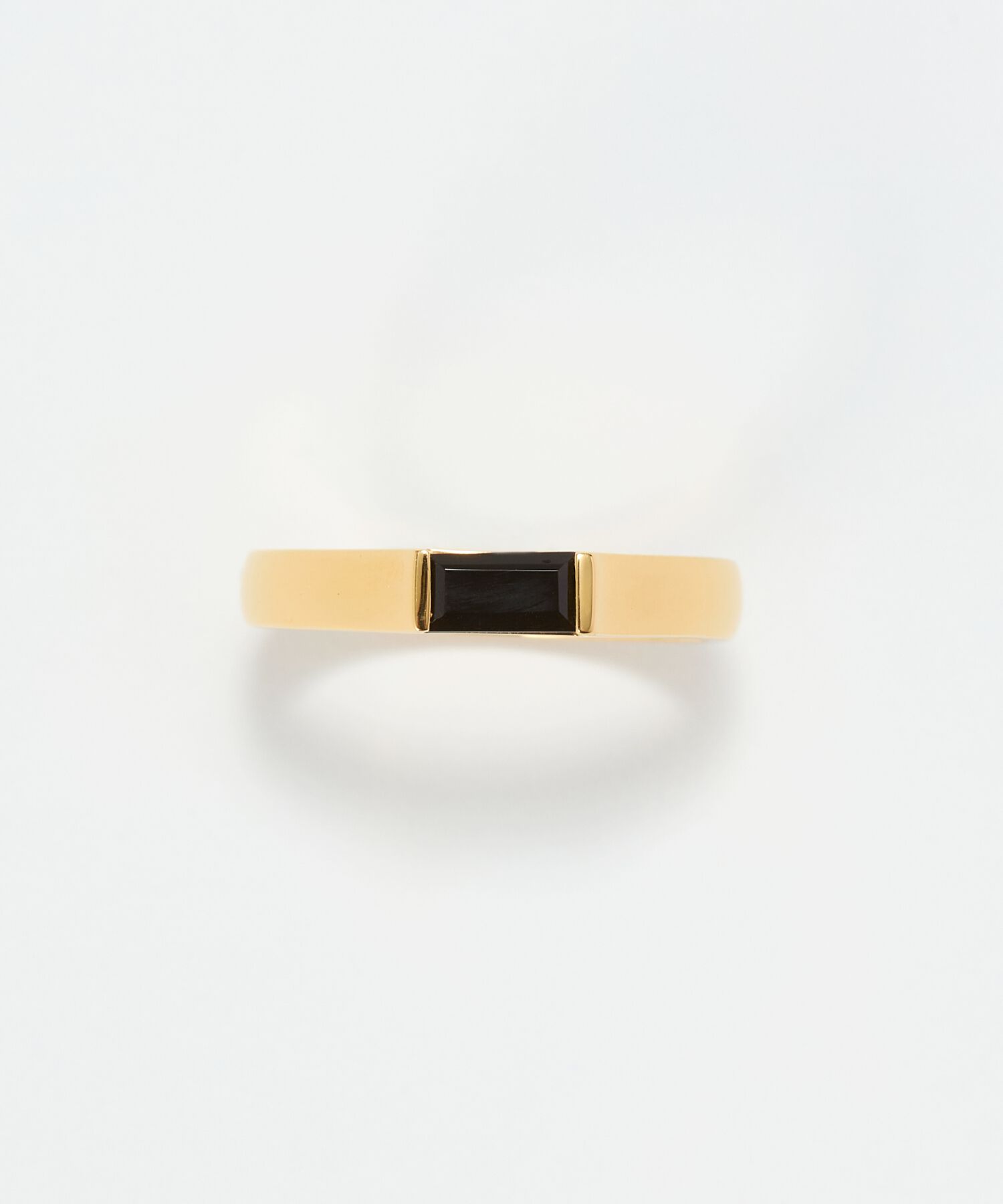 JUPITER「【SV】バケットカットオニキスミニマルリング/天然石/金属アレルギー対応　ゴールド」|リング|