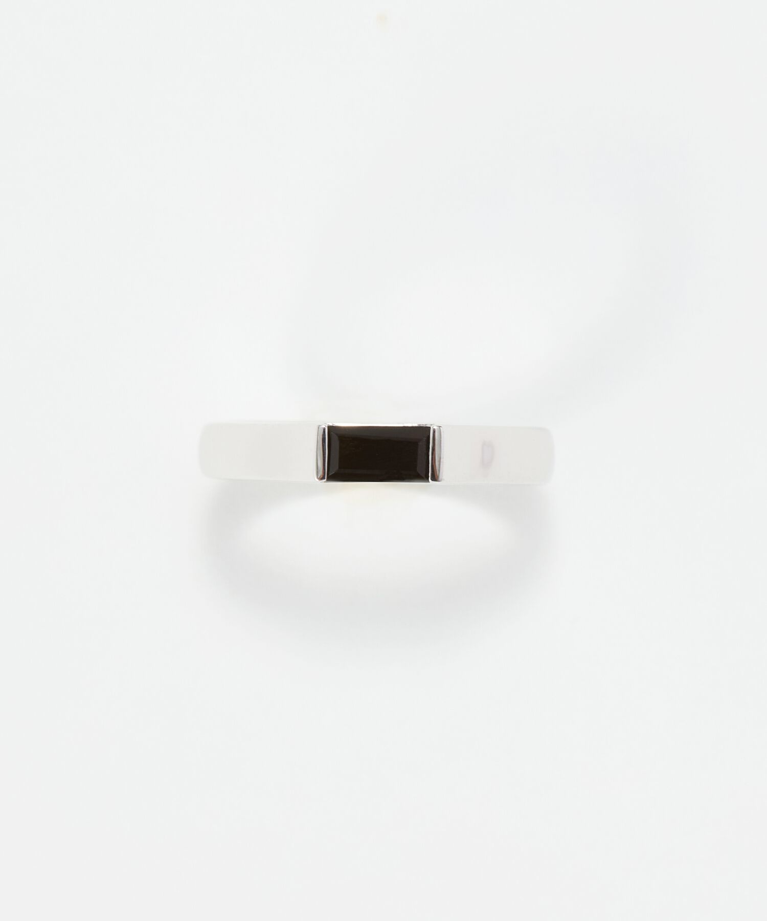 JUPITER「【SV】バケットカットオニキスミニマルリング/天然石/金属アレルギー対応　シルバー」|リング|