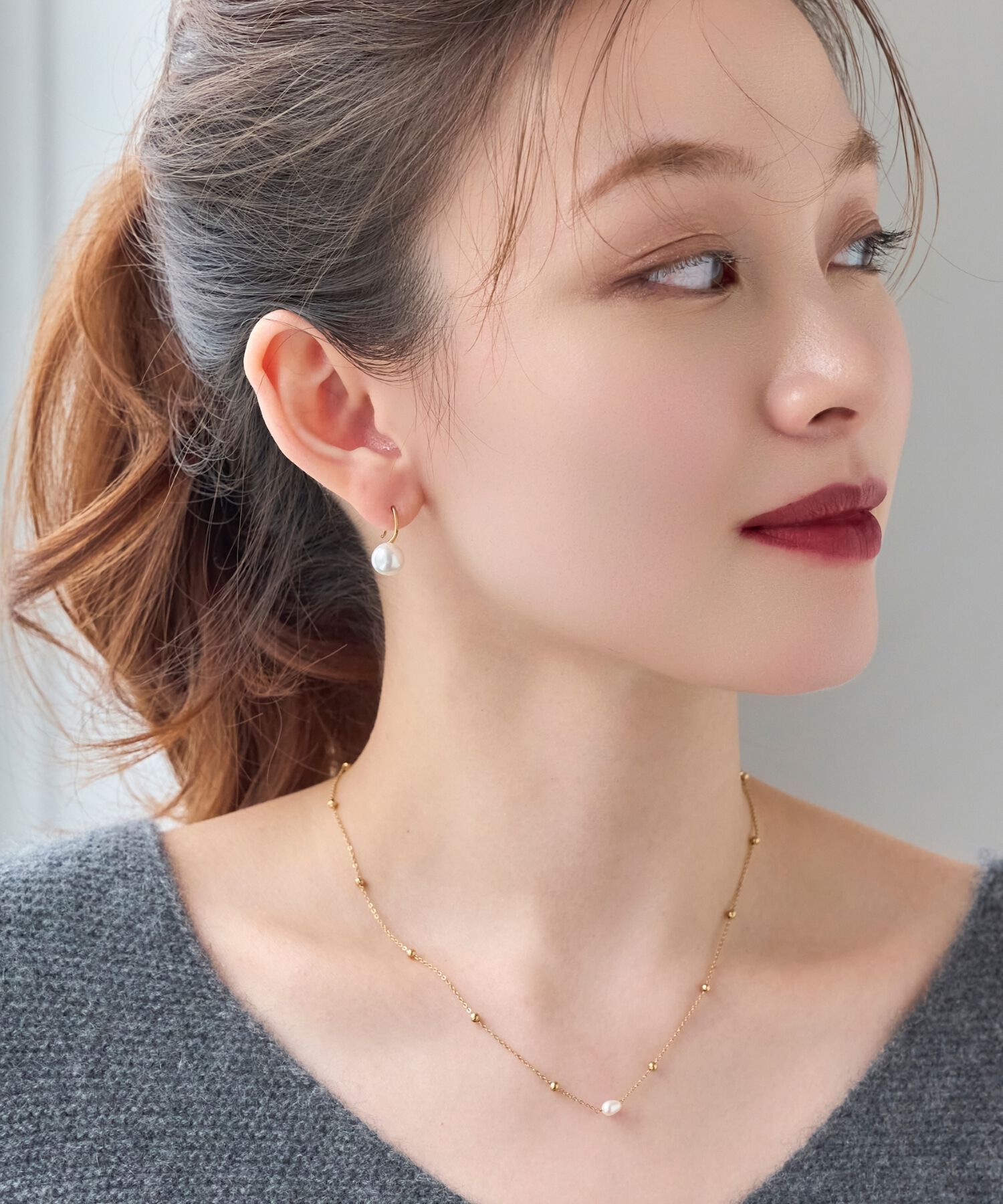 Phoebe「【金属アレルギー対応】デイリーパールフックピアス/サージカルステンレス」|ピアス|
