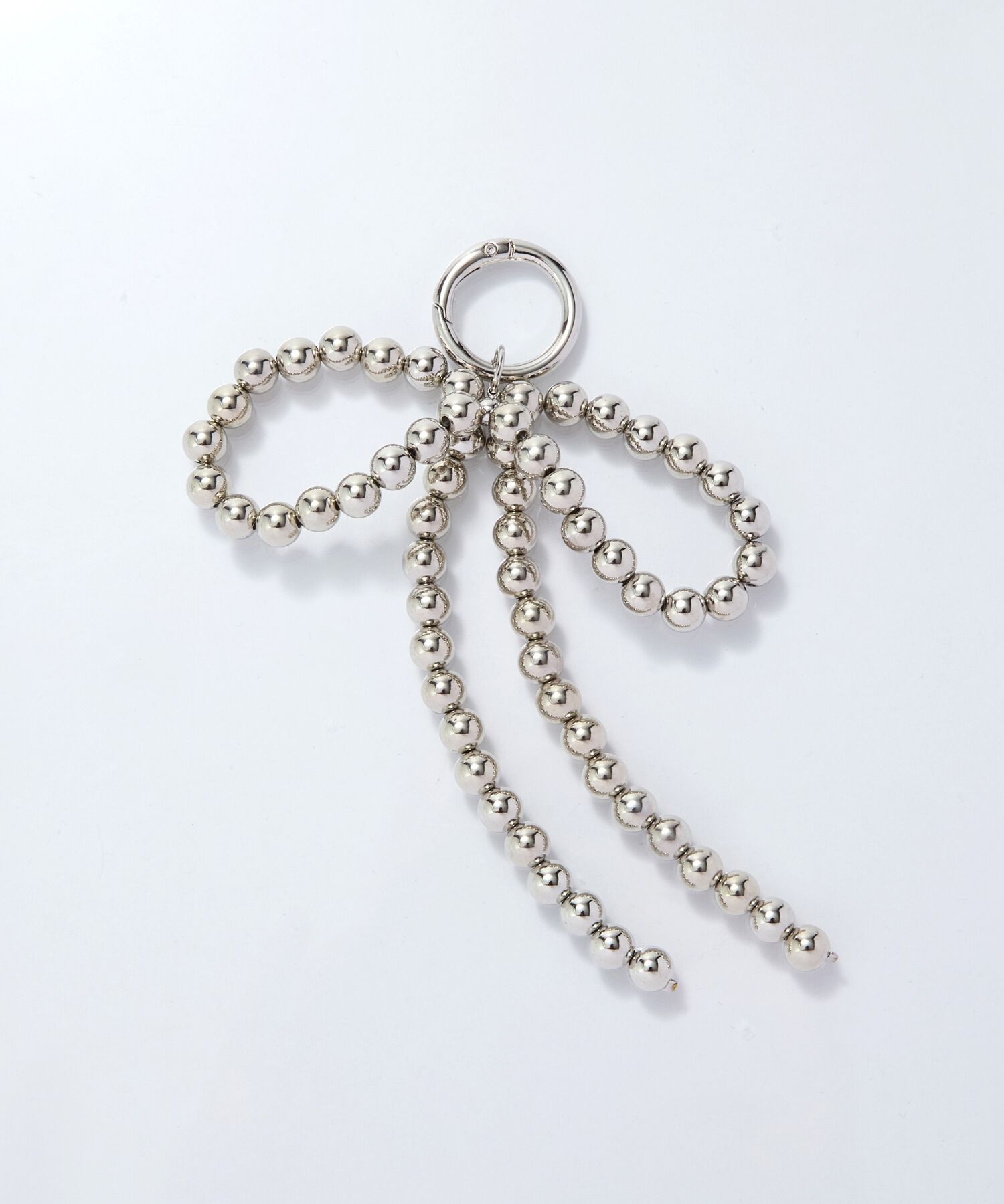 Phoebe「シルバーボールリボンバッグチャーム」|チャーム・キーホルダー|