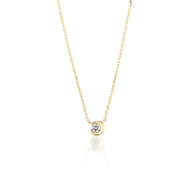 STAR JEWELRY「MOON SETTING（S）」|ネックレス|イエローゴールド