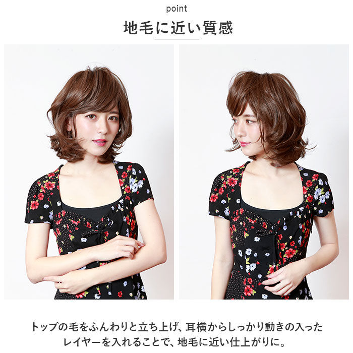 BACKYARD FAMILY「プリシラ ウィッグ 通販 フルウィッグ セミロング オールウィッグ クラシカルボブ A-664」|ヘアスタイリング|