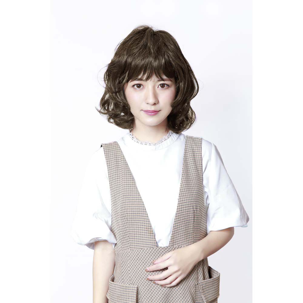 BACKYARD FAMILY「プリシラ ウィッグ 通販 フルウィッグ セミロング オールウィッグ クラシカルボブ A-664」|ヘアスタイリング|ブラウン1