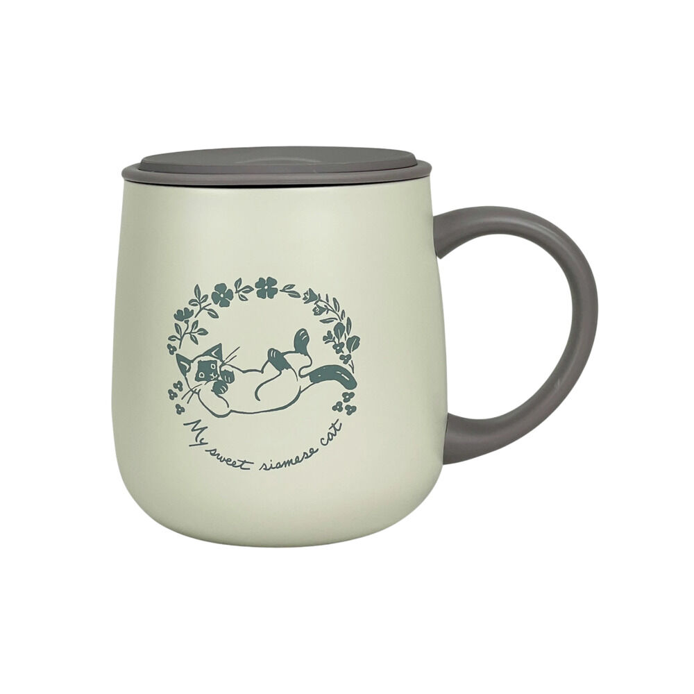 BACKYARD FAMILY「ステンレスマグカップ かわいい 猫 通販 真空断熱 マグカップ 保冷 保温 ステンレスマグ」|グラス・マグカップ|ベージュ1