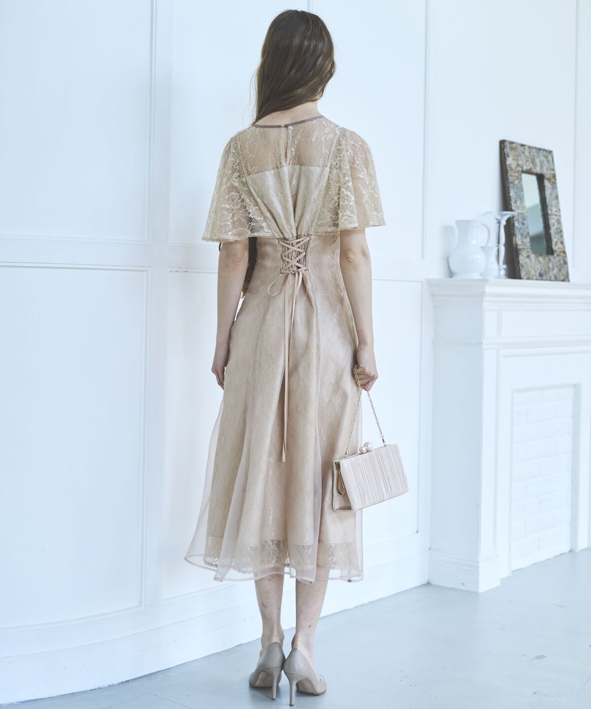 アンドクチュール「レースオーバーオーガンレイヤードレス」|ドレス|