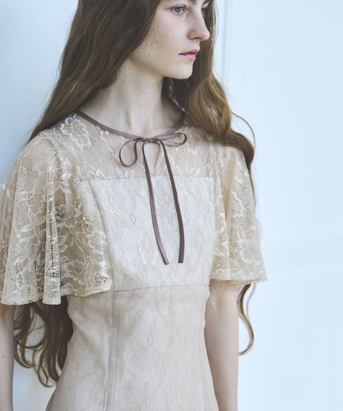 アンドクチュール「レースオーバーオーガンレイヤードレス」|ドレス|