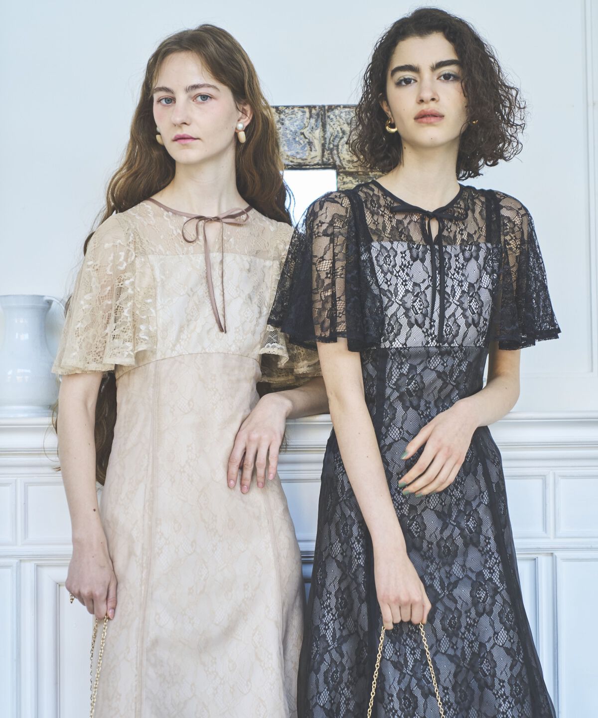 アンドクチュール「レースオーバーオーガンレイヤードレス」|ドレス|