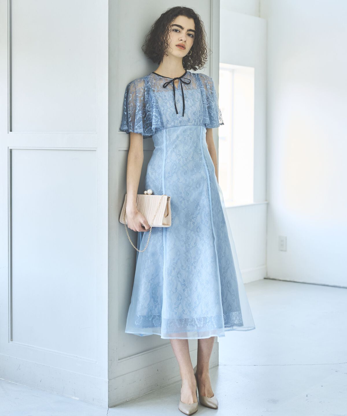 アンドクチュール「レースオーバーオーガンレイヤードレス」|ドレス|