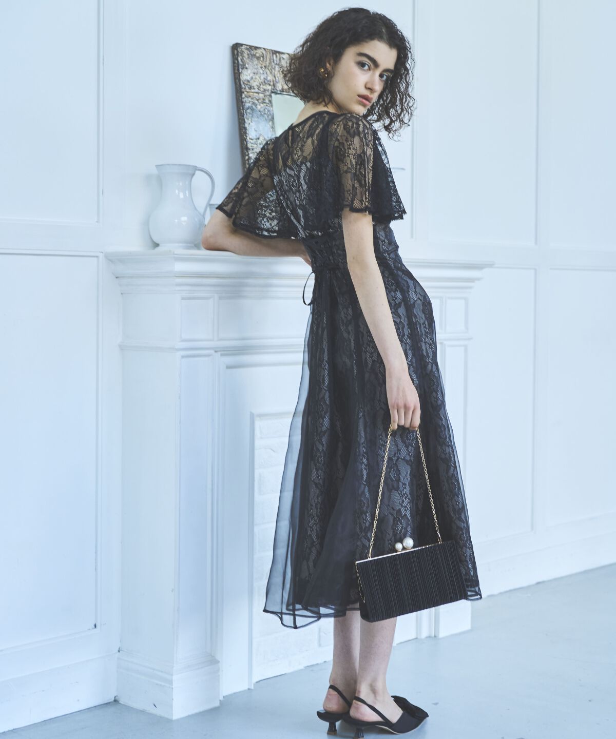 アンドクチュール「レースオーバーオーガンレイヤードレス」|ドレス|