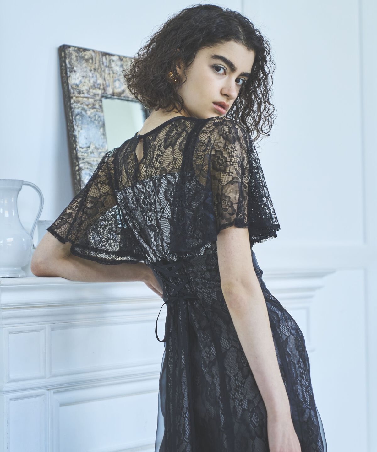 アンドクチュール「レースオーバーオーガンレイヤードレス」|ドレス|