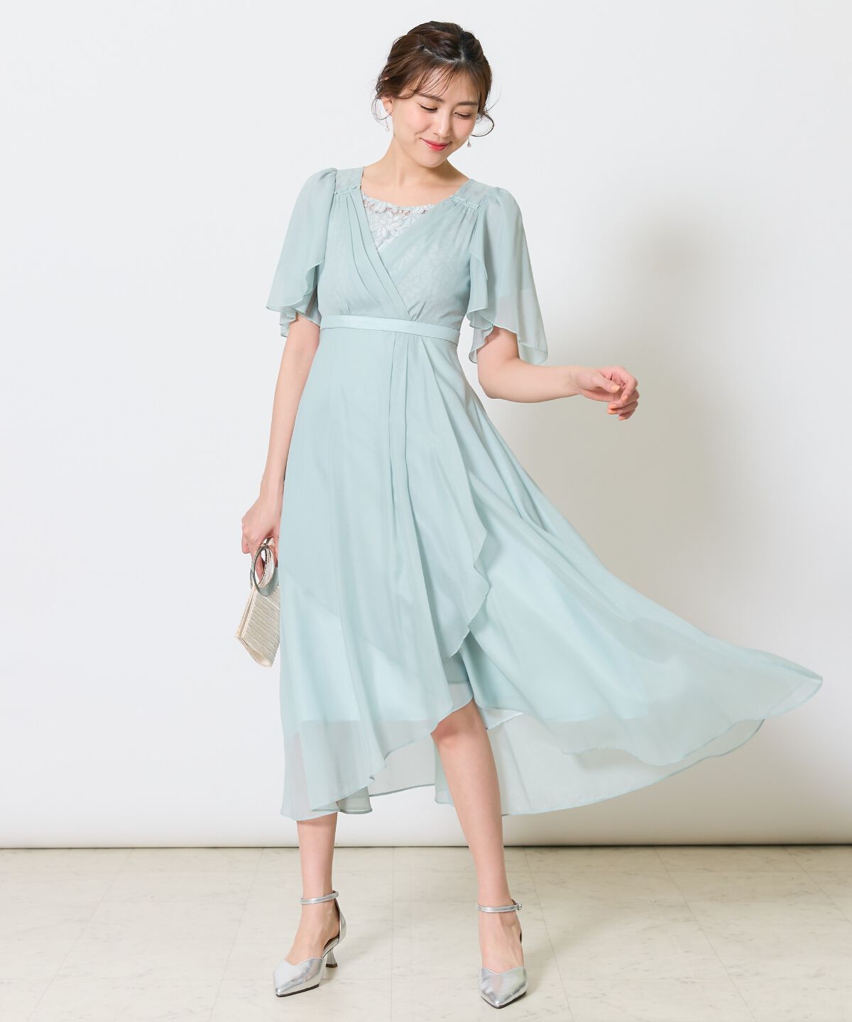 アンドクチュール「カシュクールレースレイヤードドレス」|ドレス|