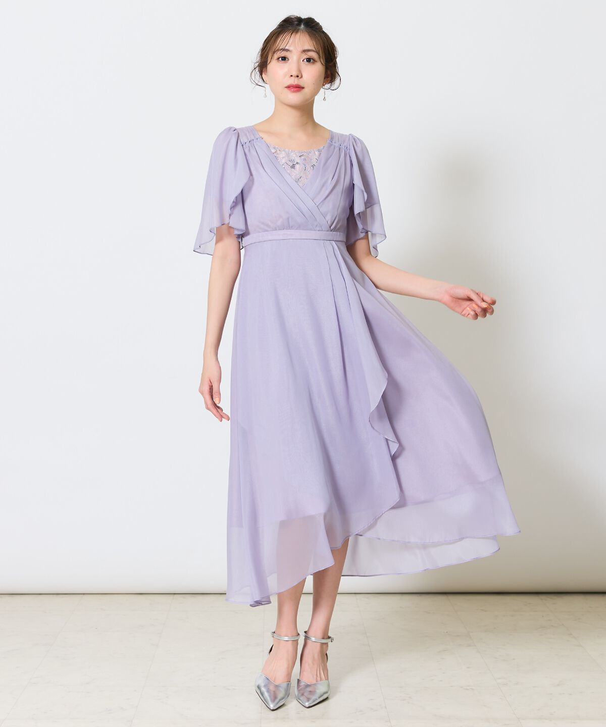 アンドクチュール「カシュクールレースレイヤードドレス」|ドレス|