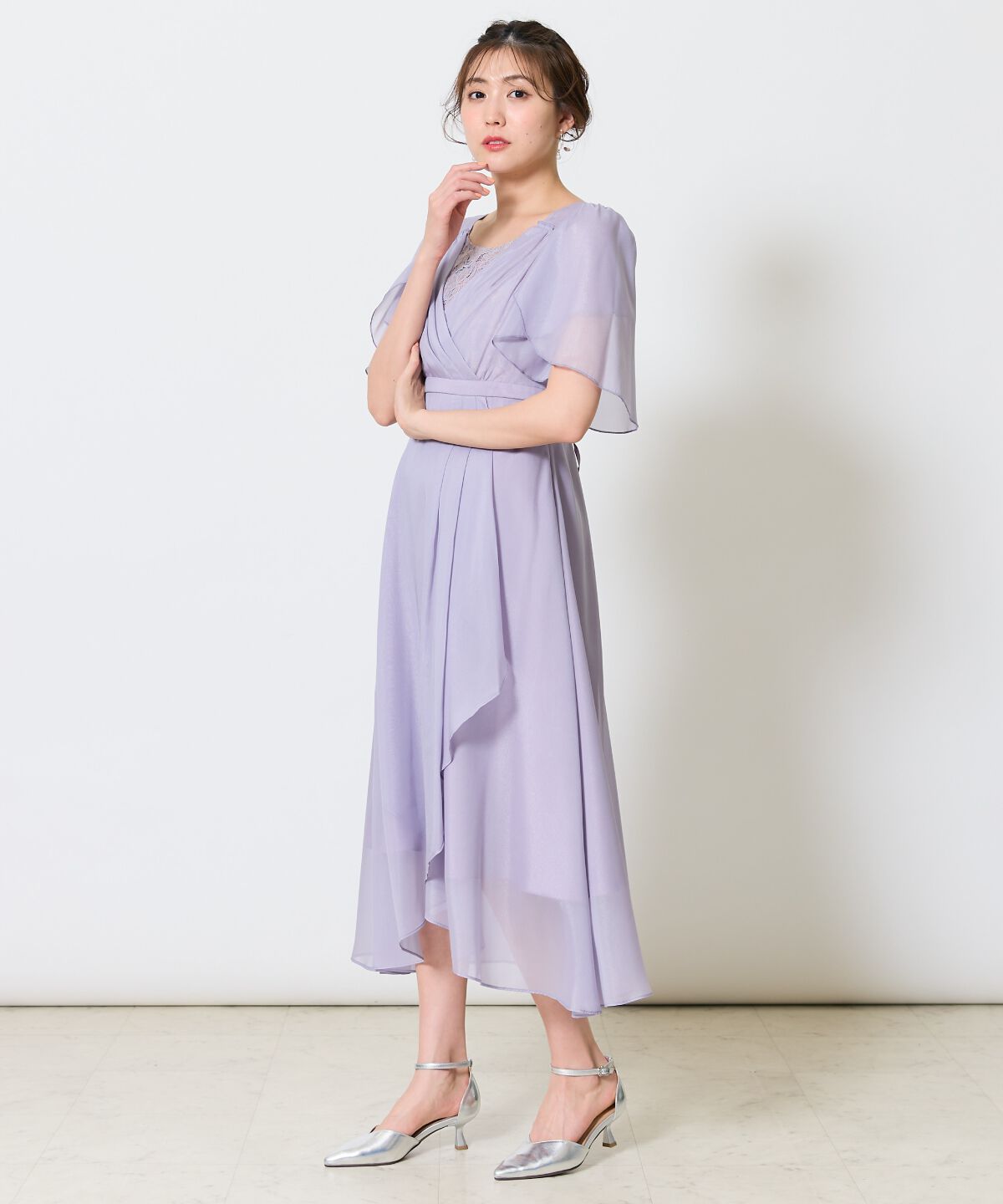 アンドクチュール「カシュクールレースレイヤードドレス」|ドレス|