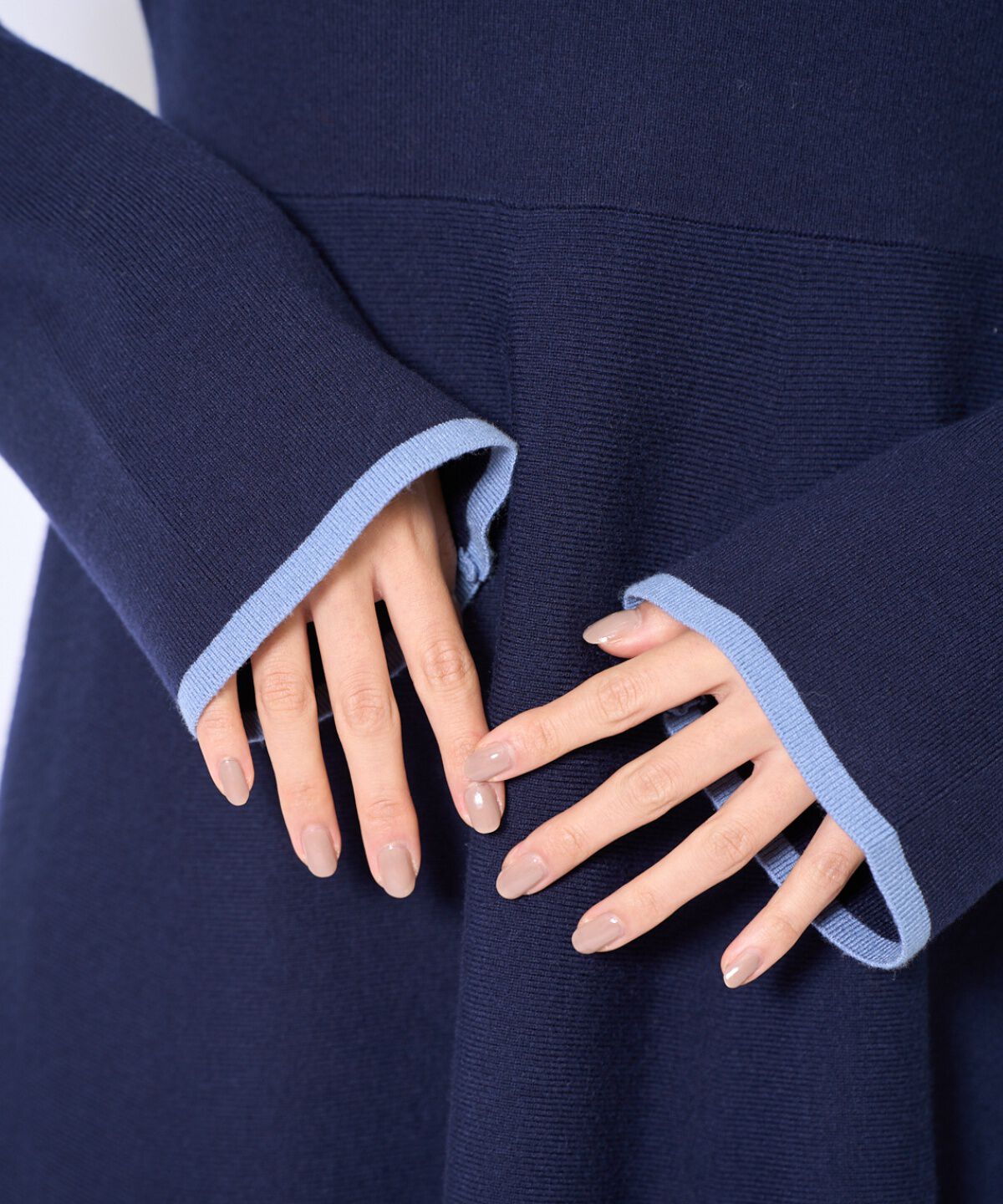 アンドクチュール「バイカラーポロニットフレアミニワンピース」|ワンピース|