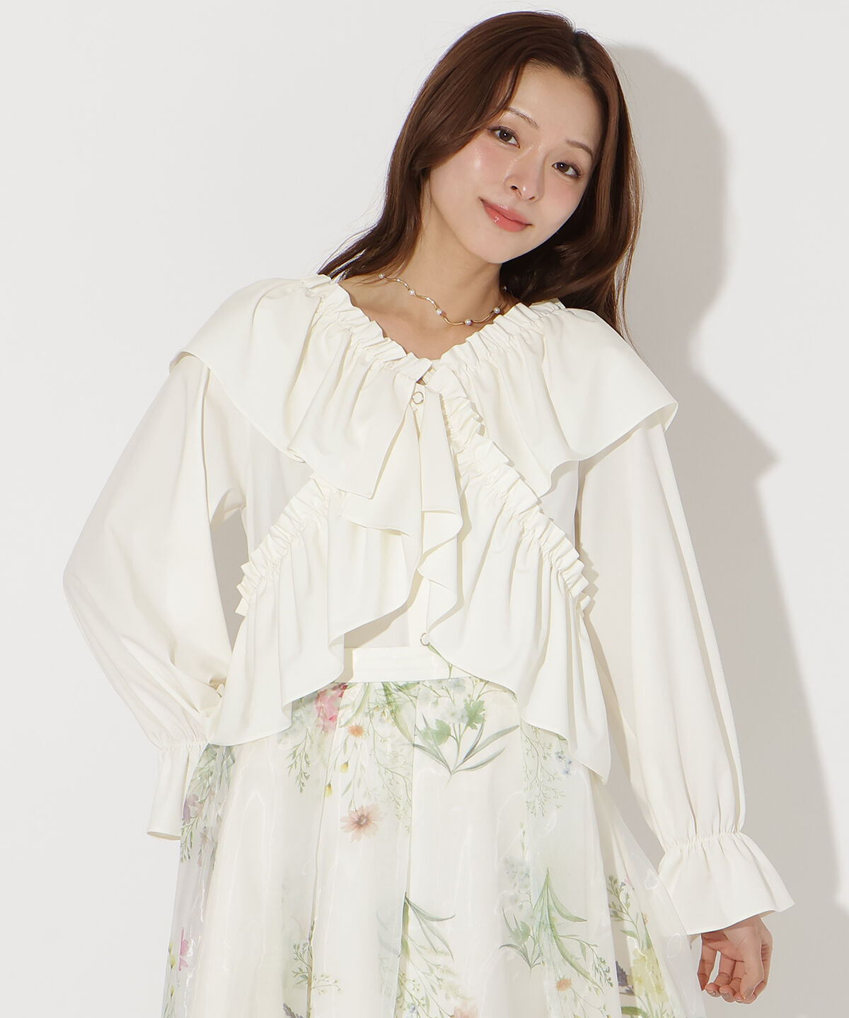 アンドクチュール「フリルクロスブラウス」|シャツ・ブラウス|