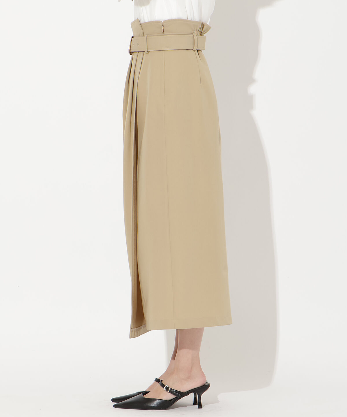 アンドクチュール「タックストレートスカート」|タイト|