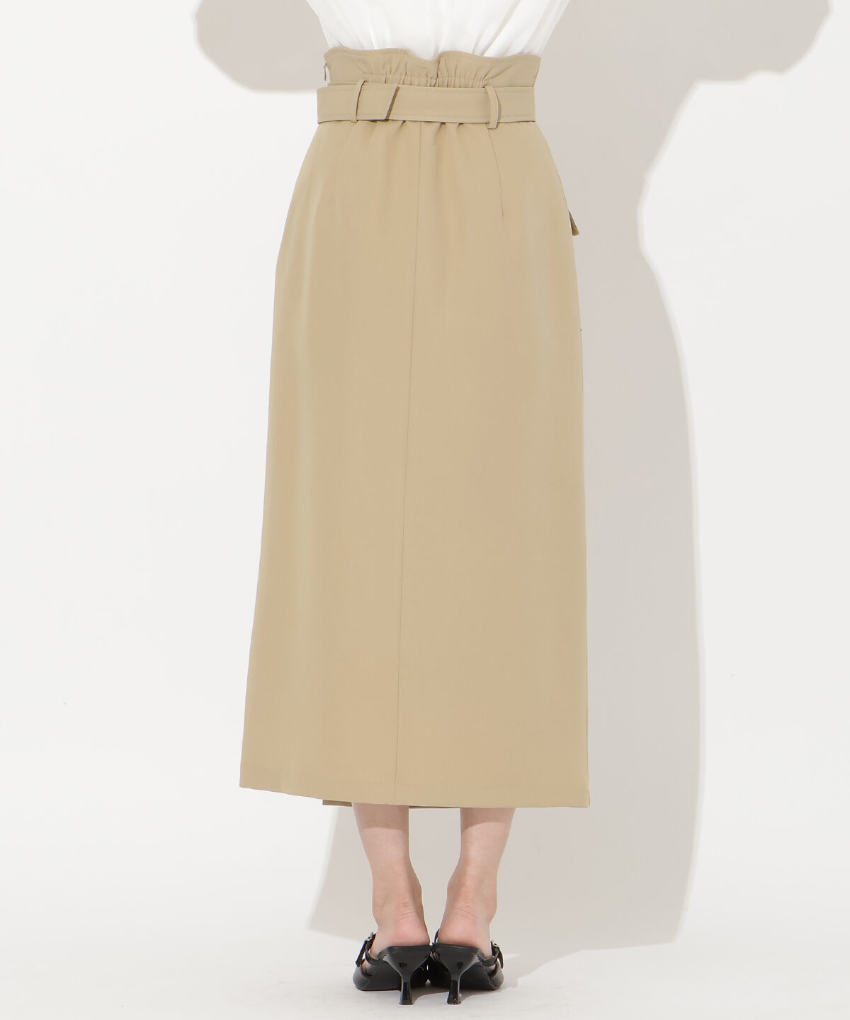 アンドクチュール「タックストレートスカート」|タイト|