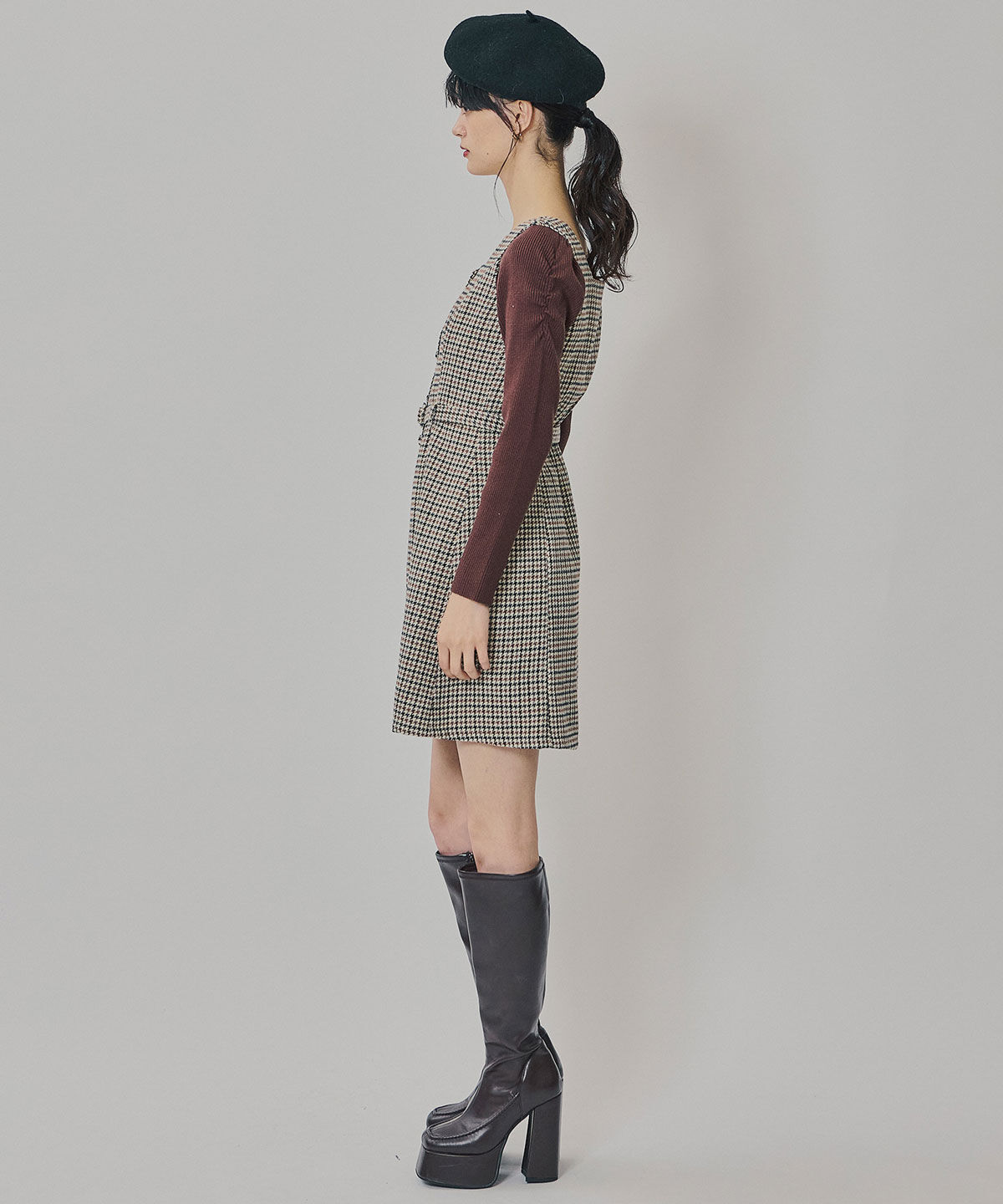 REDYAZEL「ハウンドトゥースショートジャケット&times;ミニワンピース」|ワンピース|