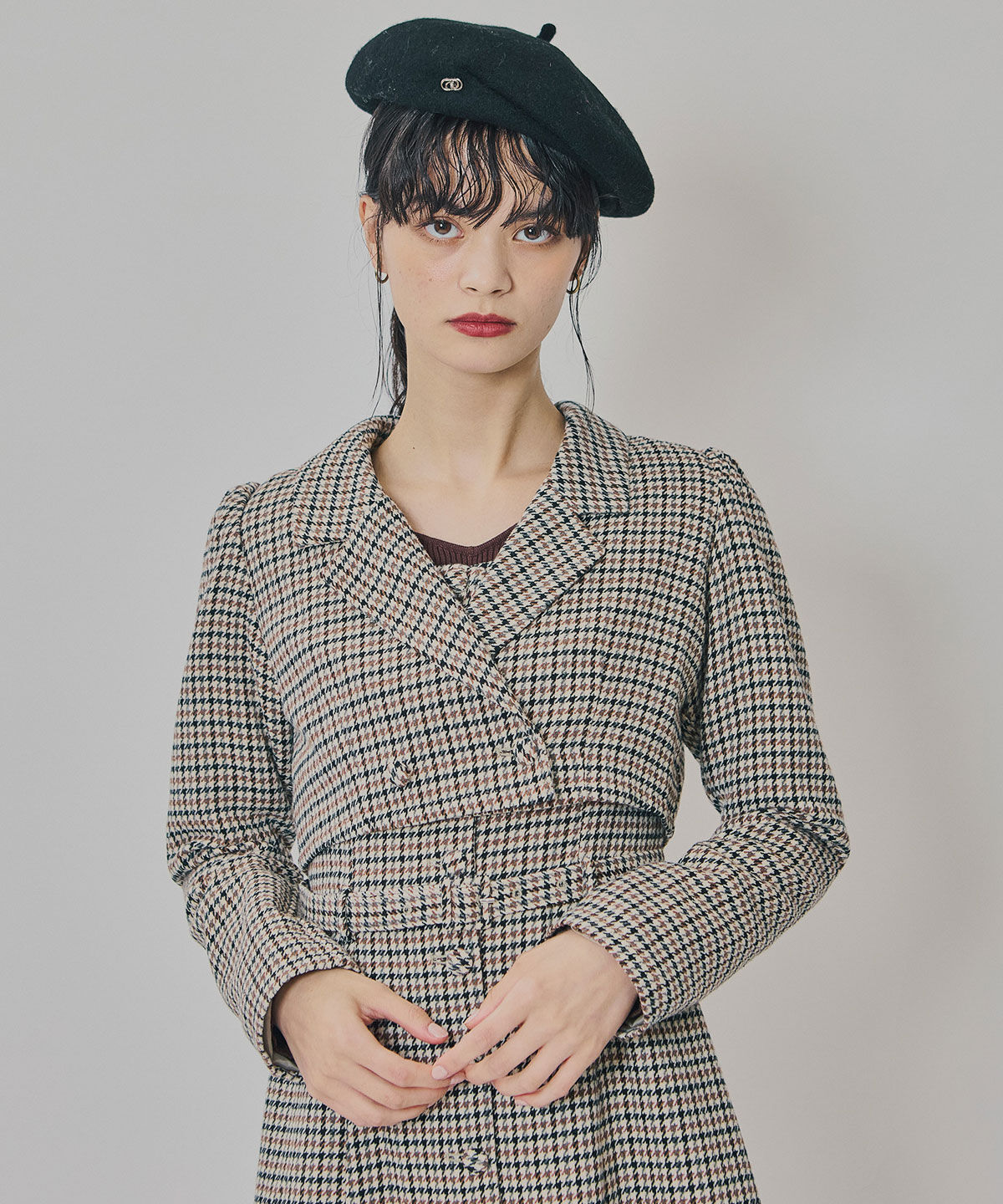 REDYAZEL「ハウンドトゥースショートジャケット&times;ミニワンピース」|ワンピース|